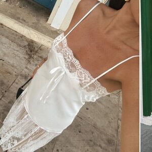 Show Me Your MuMu White Lace Maxi Dress